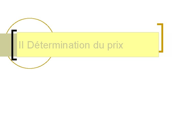 II Détermination du prix 