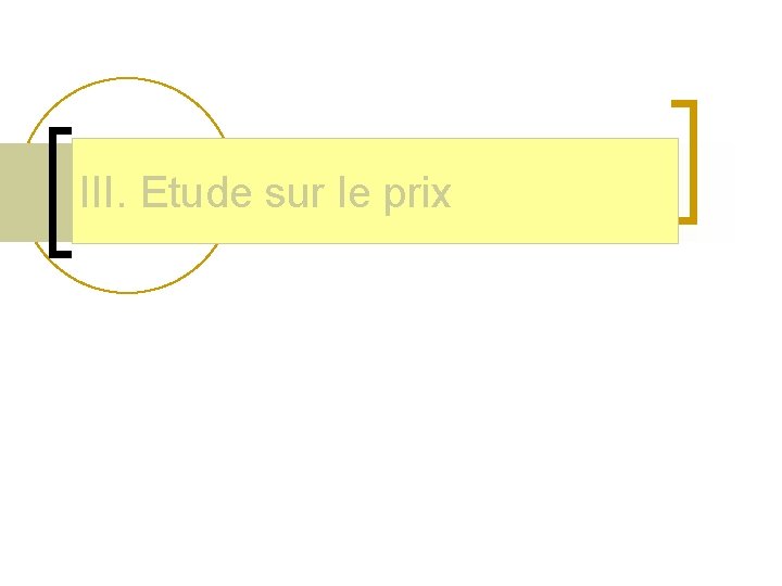 III. Etude sur le prix 