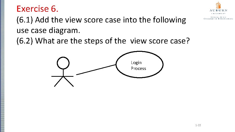 Exercise 6. (6. 1) Add the view score case into the following use case