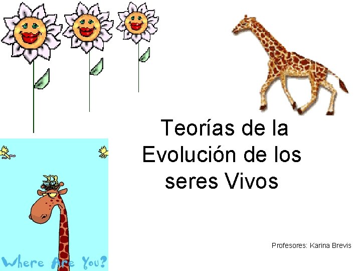 Teorías de la Evolución de los seres Vivos Profesores: Karina Brevis 