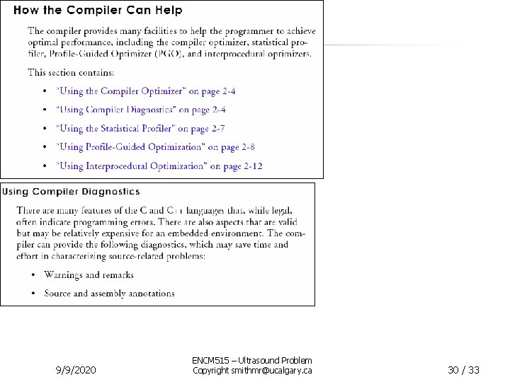 9/9/2020 ENCM 515 – Ultrasound Problem Copyright smithmr@ucalgary. ca 30 / 33 