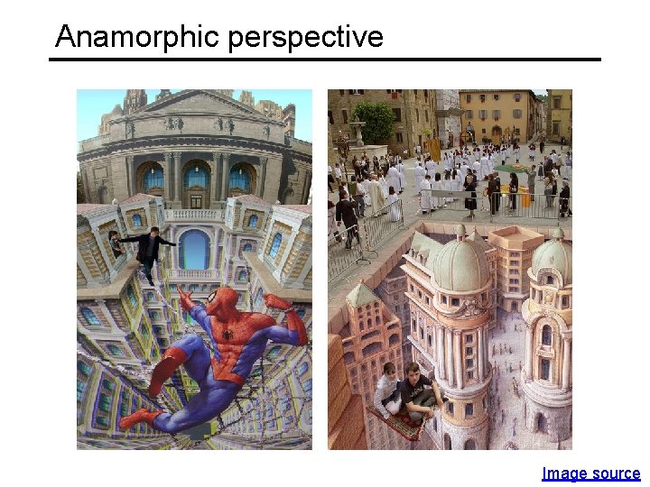 Anamorphic perspective Image source 