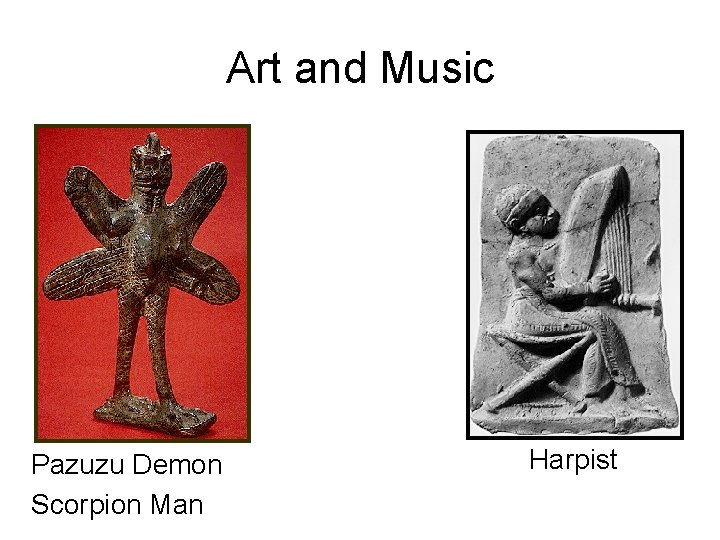 Art and Music Pazuzu Demon Scorpion Man Harpist 