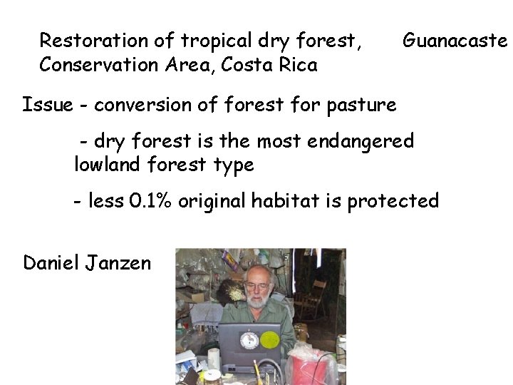 Restoration of tropical dry forest, Conservation Area, Costa Rica Guanacaste Issue - conversion of