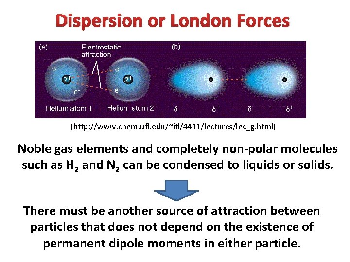 Dispersion or London Forces (http: //www. chem. ufl. edu/~itl/4411/lectures/lec_g. html) Noble gas elements and