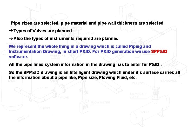 àPipe sizes are selected, pipe material and pipe wall thickness are selected. à Types àPipe sizes are selected, pipe material and pipe wall thickness are selected. à Types