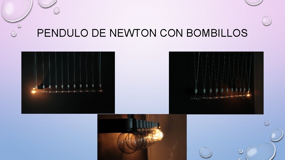 PENDULO DE NEWTON CON BOMBILLOS PENDULO DE NEWTON CON BOMBILLOS