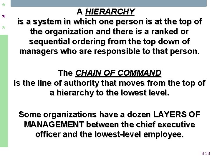 * * * A HIERARCHY is a system in which one person is at * * * A HIERARCHY is a system in which one person is at