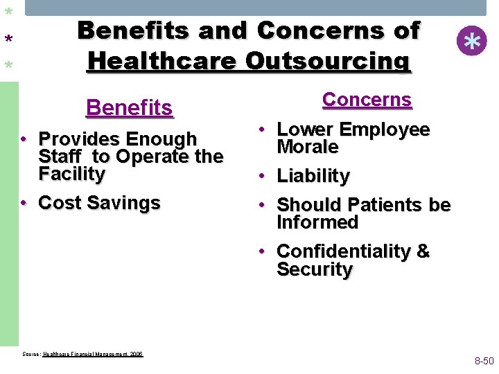 * * * Benefits and Concerns of Healthcare Outsourcing Benefits • Provides Enough Staff * * * Benefits and Concerns of Healthcare Outsourcing Benefits • Provides Enough Staff