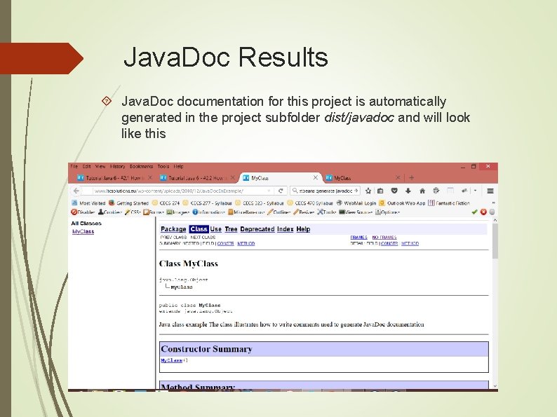 Java. Doc Results Java. Doc documentation for this project is automatically generated in the Java. Doc Results Java. Doc documentation for this project is automatically generated in the