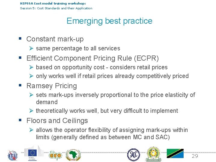 HIPSSA Cost model training workshop: Session 5: Cost Standards and their Application Emerging best