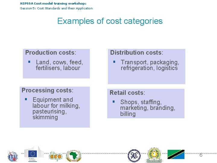 HIPSSA Cost model training workshop: Session 5: Cost Standards and their Application Examples of