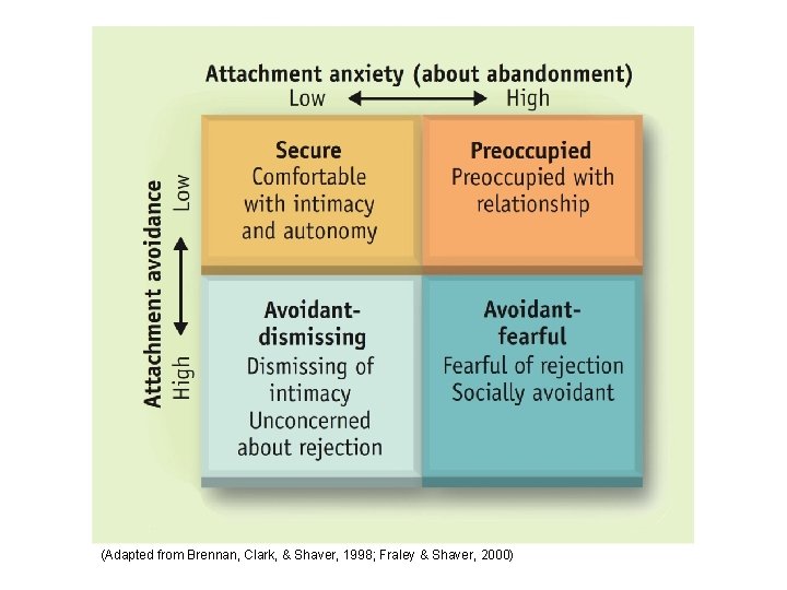 (Adapted from Brennan, Clark, & Shaver, 1998; Fraley & Shaver, 2000) 