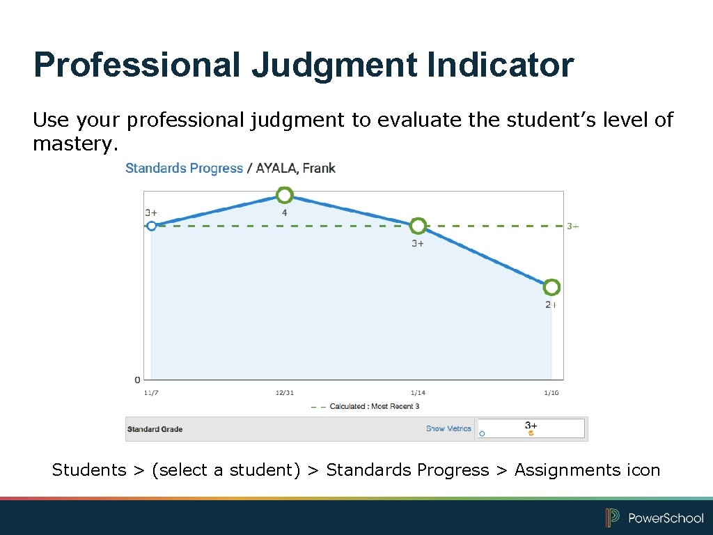 Professional Judgment Indicator Use your professional judgment to evaluate the student’s level of mastery.