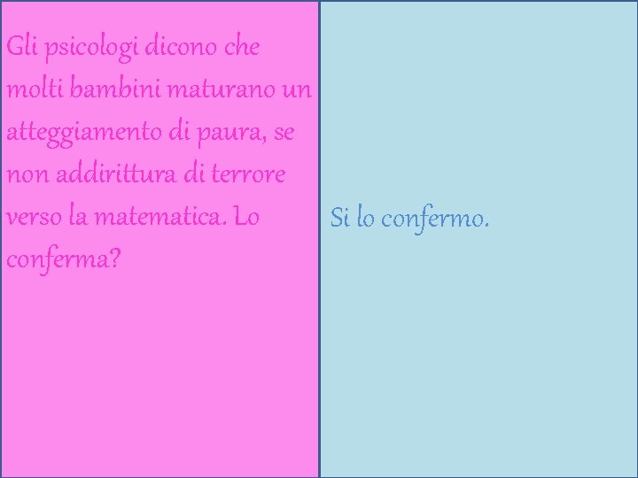 Gli psicologi dicono che molti bambini maturano un atteggiamento di paura, se non addirittura