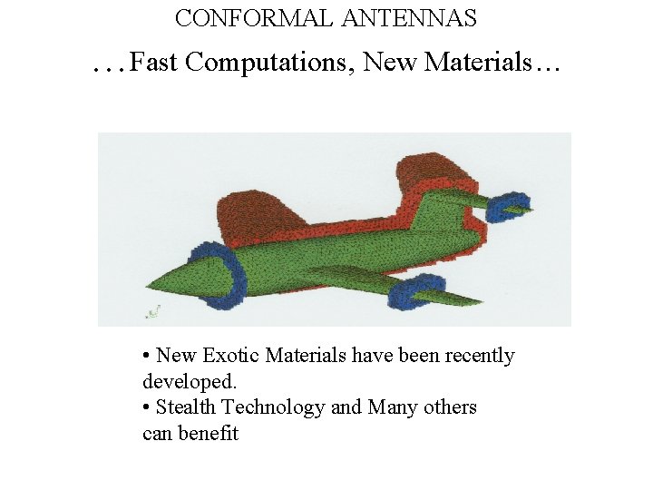 CONFORMAL ANTENNAS …Fast Computations, New Materials… • New Exotic Materials have been recently developed.