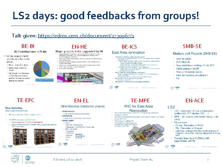 LS 2 days: good feedbacks from groups! Talk given: https: //edms. cern. ch/document/1730967/1 BE-BI