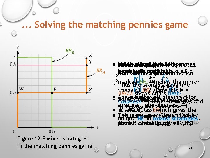 . . . Solving the matching pennies game § Bob Next suppose Bob If