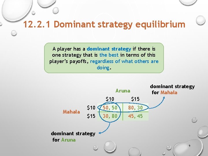 12. 2. 1 Dominant strategy equilibrium A player has a dominant strategy if there