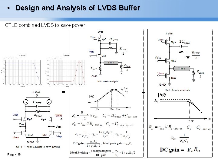  • Design and Analysis of LVDS Buffer CTLE combined LVDS to save power