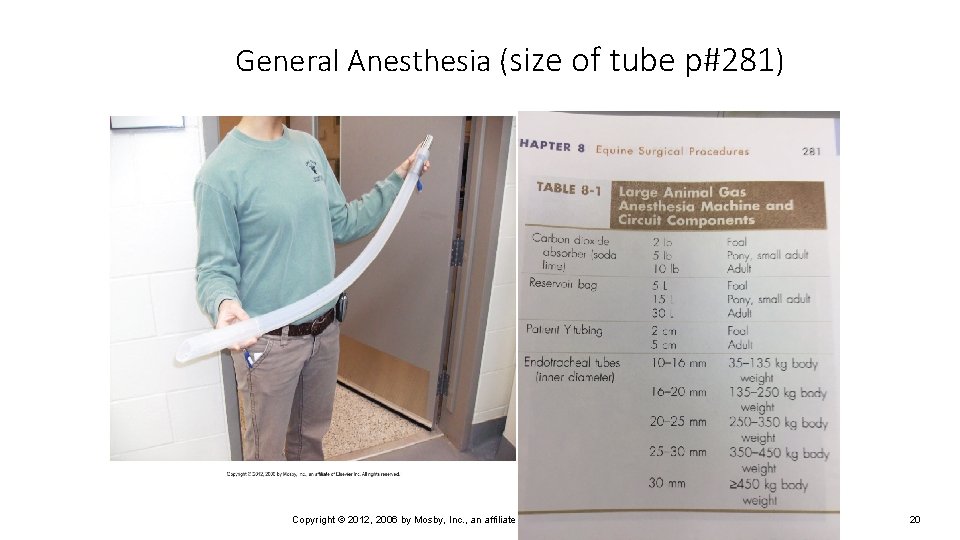 General Anesthesia (size of tube p#281) Copyright © 2012, 2006 by Mosby, Inc. ,