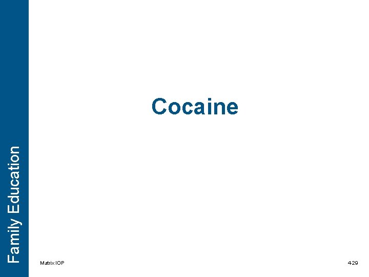 Family Education Cocaine Matrix IOP 4 -29 Family Education Cocaine Matrix IOP 4 -29