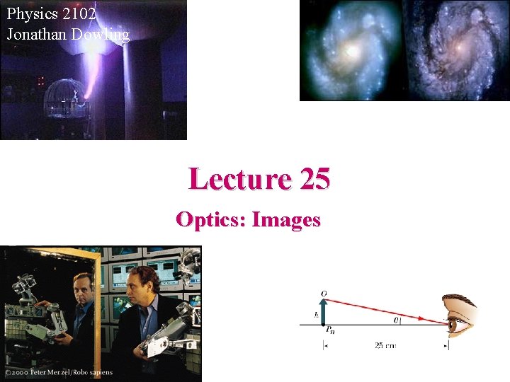 Physics 2102 Jonathan Dowling Lecture 25 Optics: Images 