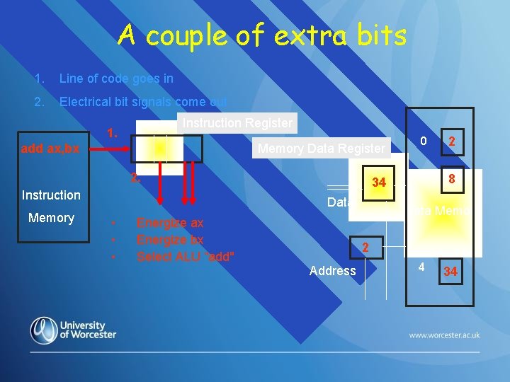 A couple of extra bits 1. Line of code goes in 2. Electrical bit A couple of extra bits 1. Line of code goes in 2. Electrical bit