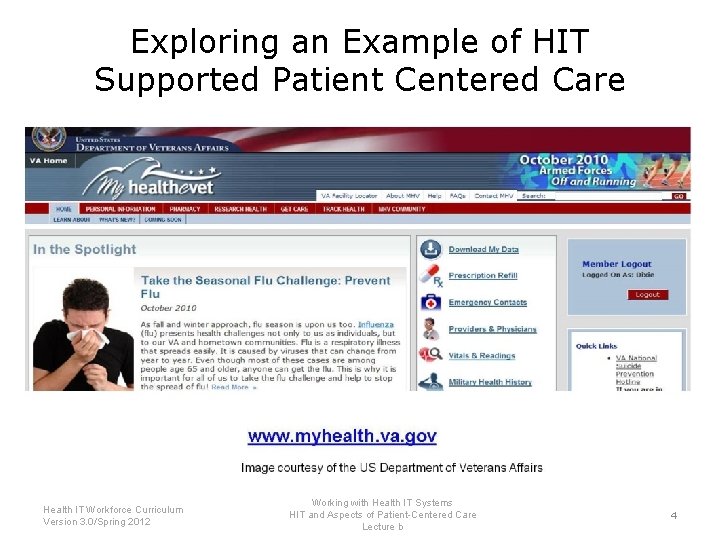 Exploring an Example of HIT Supported Patient Centered Care Health IT Workforce Curriculum Version
