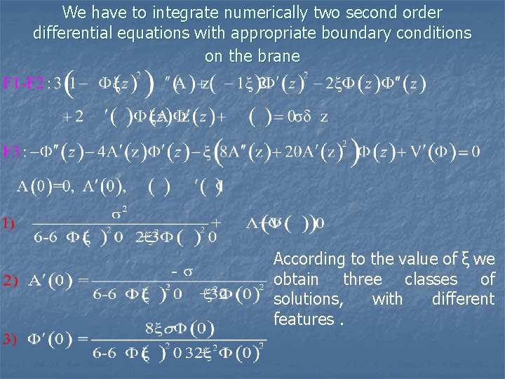 We have to integrate numerically two second order differential equations with appropriate boundary conditions