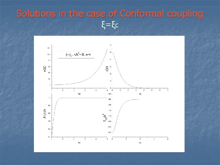 Solutions in the case of Conformal coupling ξ=ξc 
