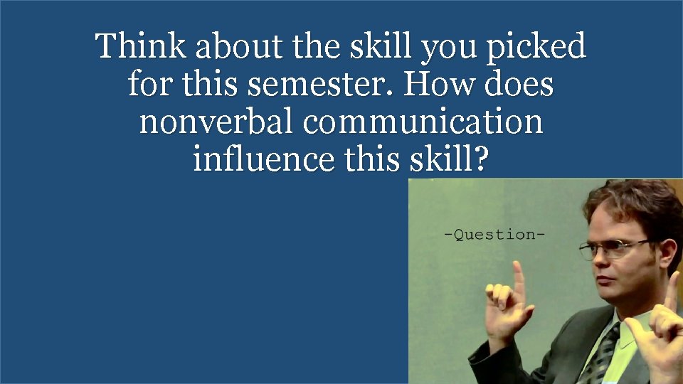 Think about the skill you picked for this semester. How does nonverbal communication influence