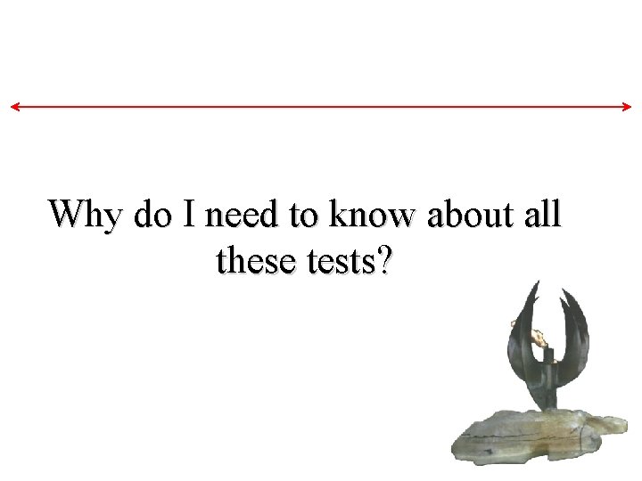 Why do I need to know about all these tests? Why do I need to know about all these tests?