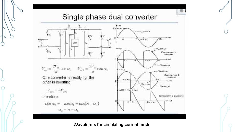 Waveforms for circulating current mode 