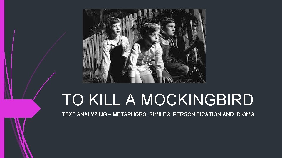 TO KILL A MOCKINGBIRD TEXT ANALYZING – METAPHORS, SIMILES, PERSONIFICATION AND IDIOMS 