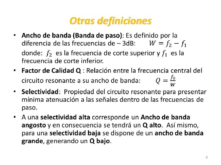 Otras definiciones • 9 