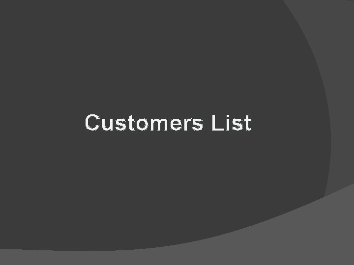 Customers List 