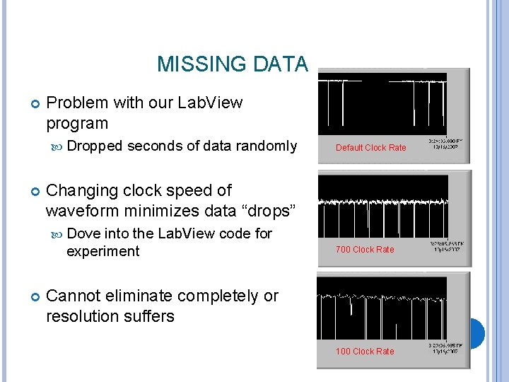 MISSING DATA Problem with our Lab. View program Dropped seconds of data randomly Default