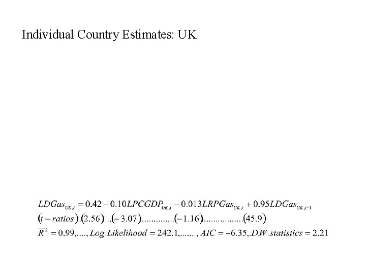 Individual Country Estimates: UK Individual Country Estimates: UK