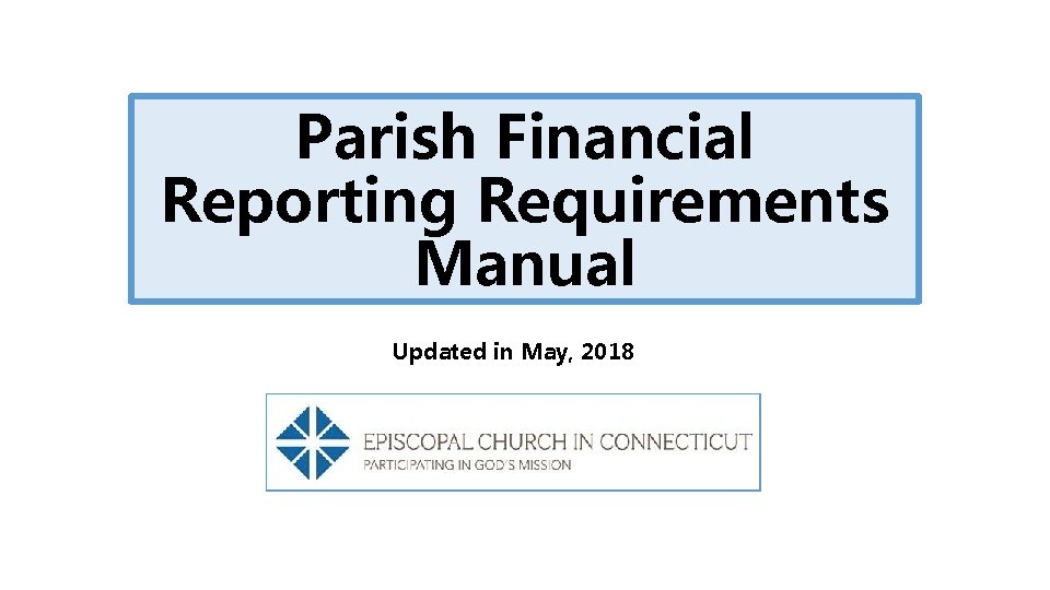 Picture of Parish Financial Reporting Requirements Manual Updated in May