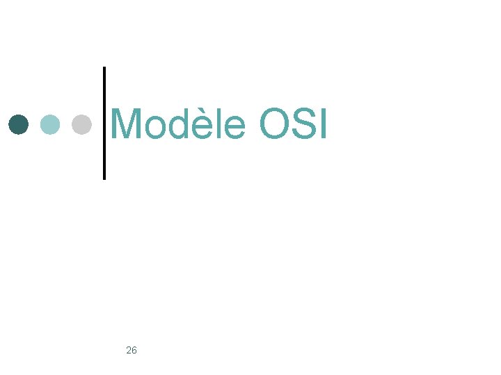 Modèle OSI 26 Modèle OSI 26