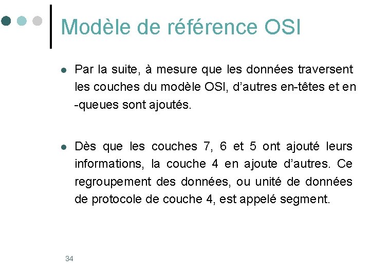 Modèle de référence OSI l Par la suite, à mesure que les données traversent Modèle de référence OSI l Par la suite, à mesure que les données traversent