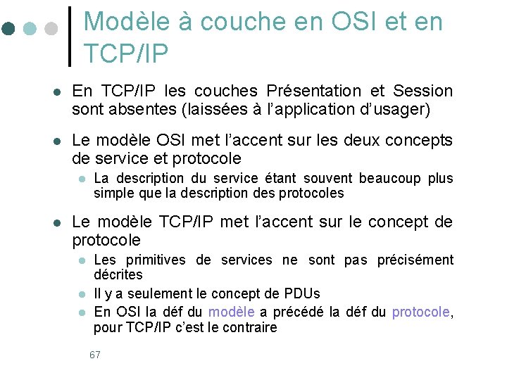 Modèle à couche en OSI et en TCP/IP l En TCP/IP les couches Présentation Modèle à couche en OSI et en TCP/IP l En TCP/IP les couches Présentation