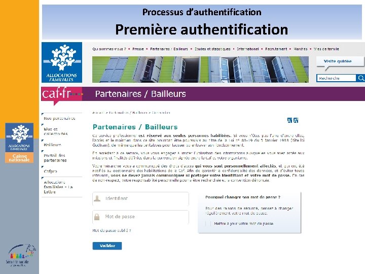 Processus d’authentification Première authentification 