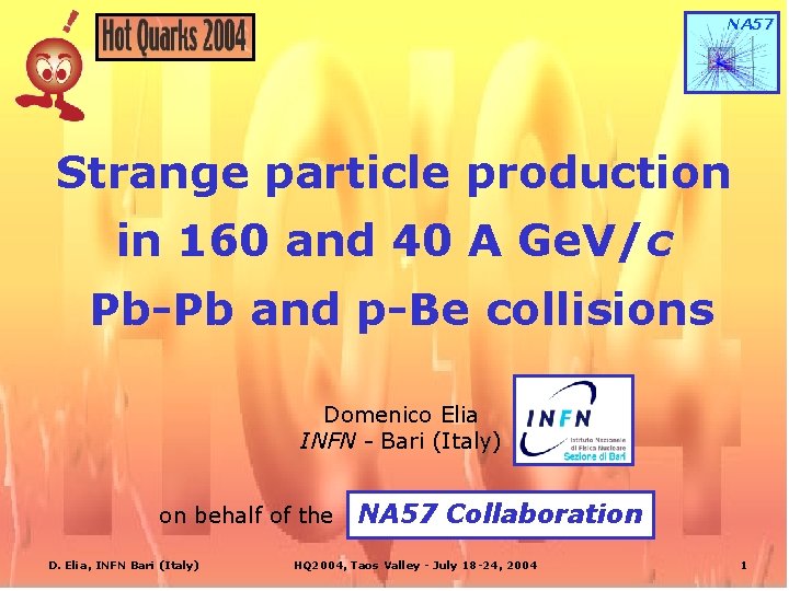 NA 57 Collaboration NA 57 Strange particle production in 160 and 40 A Ge.