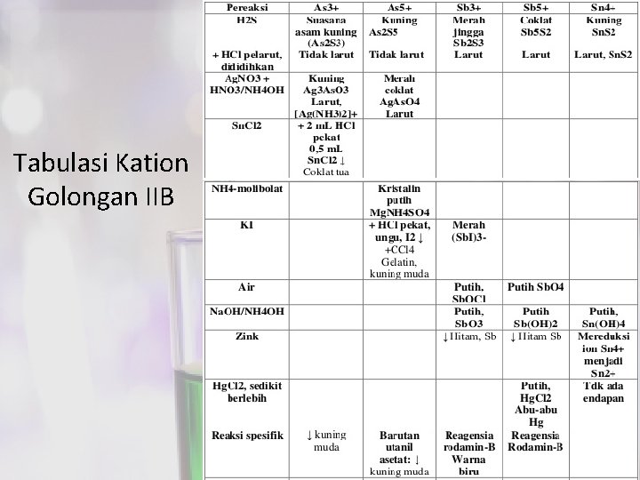 Tabulasi Kation Golongan IIB 