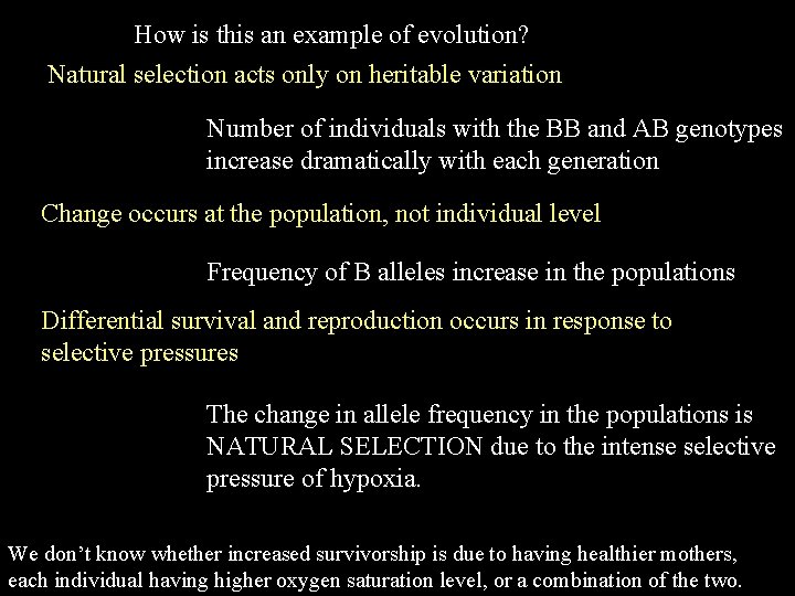 How is this an example of evolution? Natural selection acts only on heritable variation How is this an example of evolution? Natural selection acts only on heritable variation