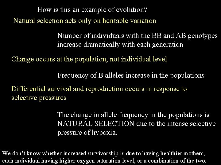 How is this an example of evolution? Natural selection acts only on heritable variation