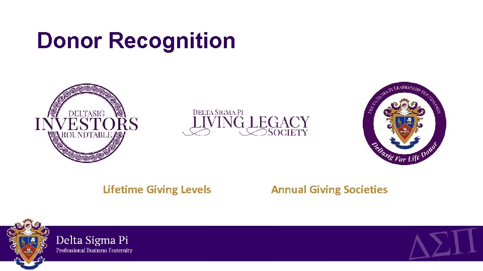 Donor Recognition Lifetime Giving Levels Annual Giving Societies 