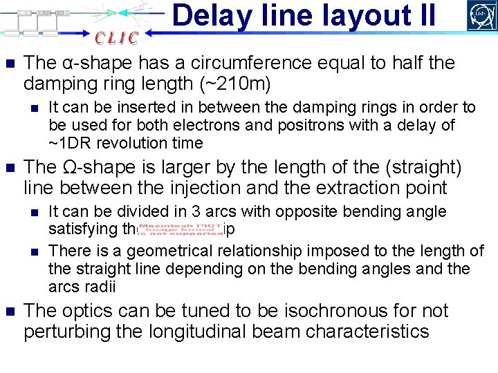 Delay line layout II n The α-shape has a circumference equal to half the
